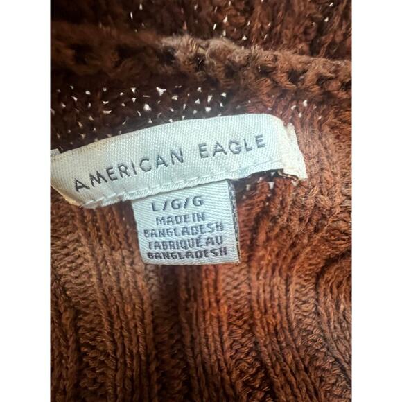 american eagle knit cardigan brown button front womens large - Picture 6 of 6